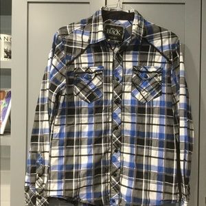 Buckle Black Snap Plaid Shirt